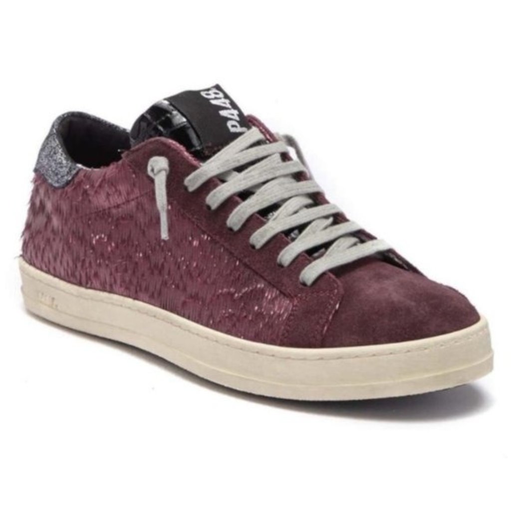 P448 John Textured Peluche Sneaker In Plum